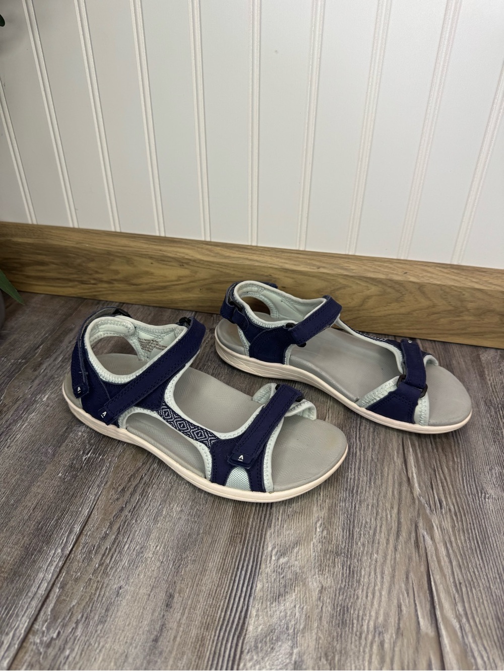 Abeo Womens Narrow Paula II Navy Blue Sports Strap Sandals Walking Hiking Size 6